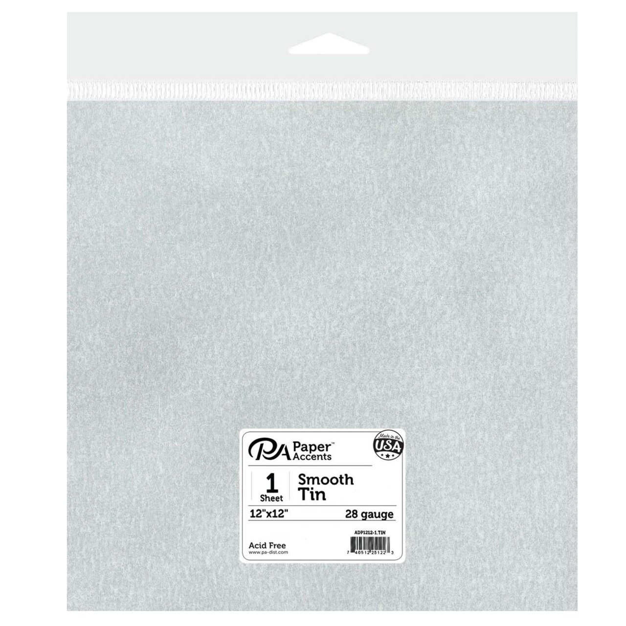 Accent Design Paper Accents Tin Sheet 12x12 28 Gauge 1pc - Tin Sheets for Crafting, DIY Projects, Home Decor, Scrapbooking, Embossing, Stamping, and Art Crafts